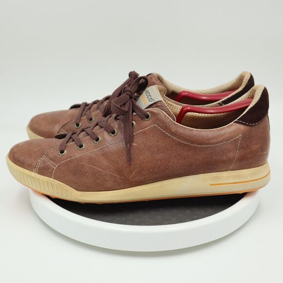 Ecco Street Spikeless Golf Shoes Mens Size 45 US 11-11.5 Brown Beige Leather - Picture 2 of 16